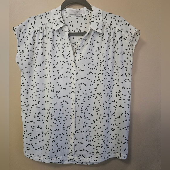 Loft Women's Size XS Blouse Speckled Dot - Picture 1 of 4